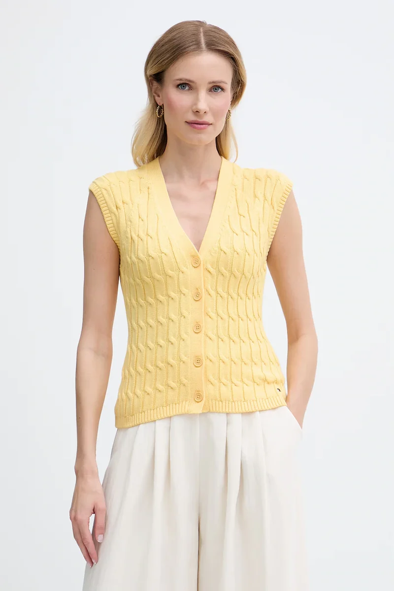 Tommy Hilfiger vestă pentru femei, din bumbac
