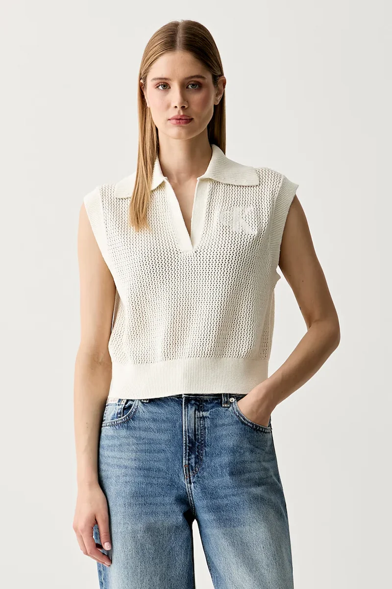 Calvin Klein Jeans vestă pentru femei, din bumbac