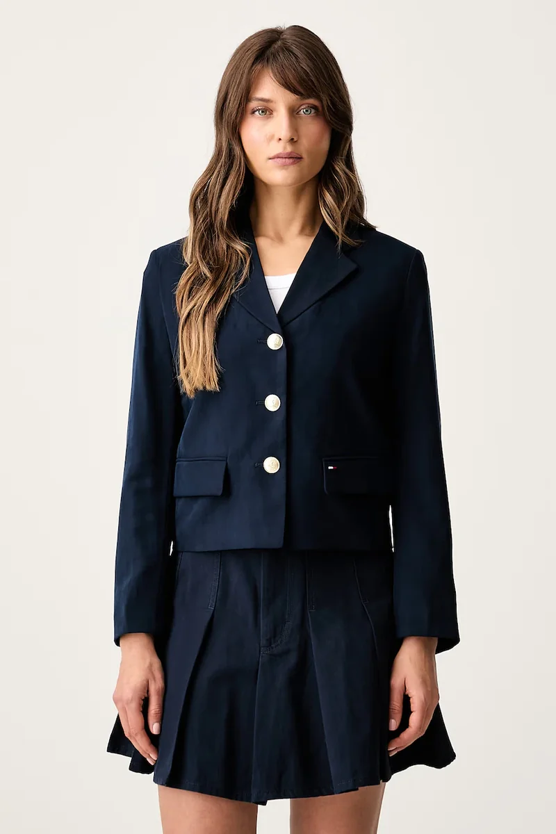 Tommy Jeans sacou cu un singur rând de nasturi pentru femei cu vâscoză