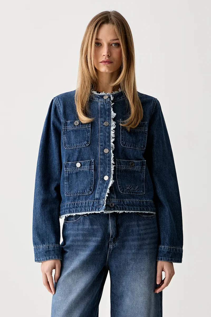 Karl Lagerfeld geacă de blugi pentru femei din denim