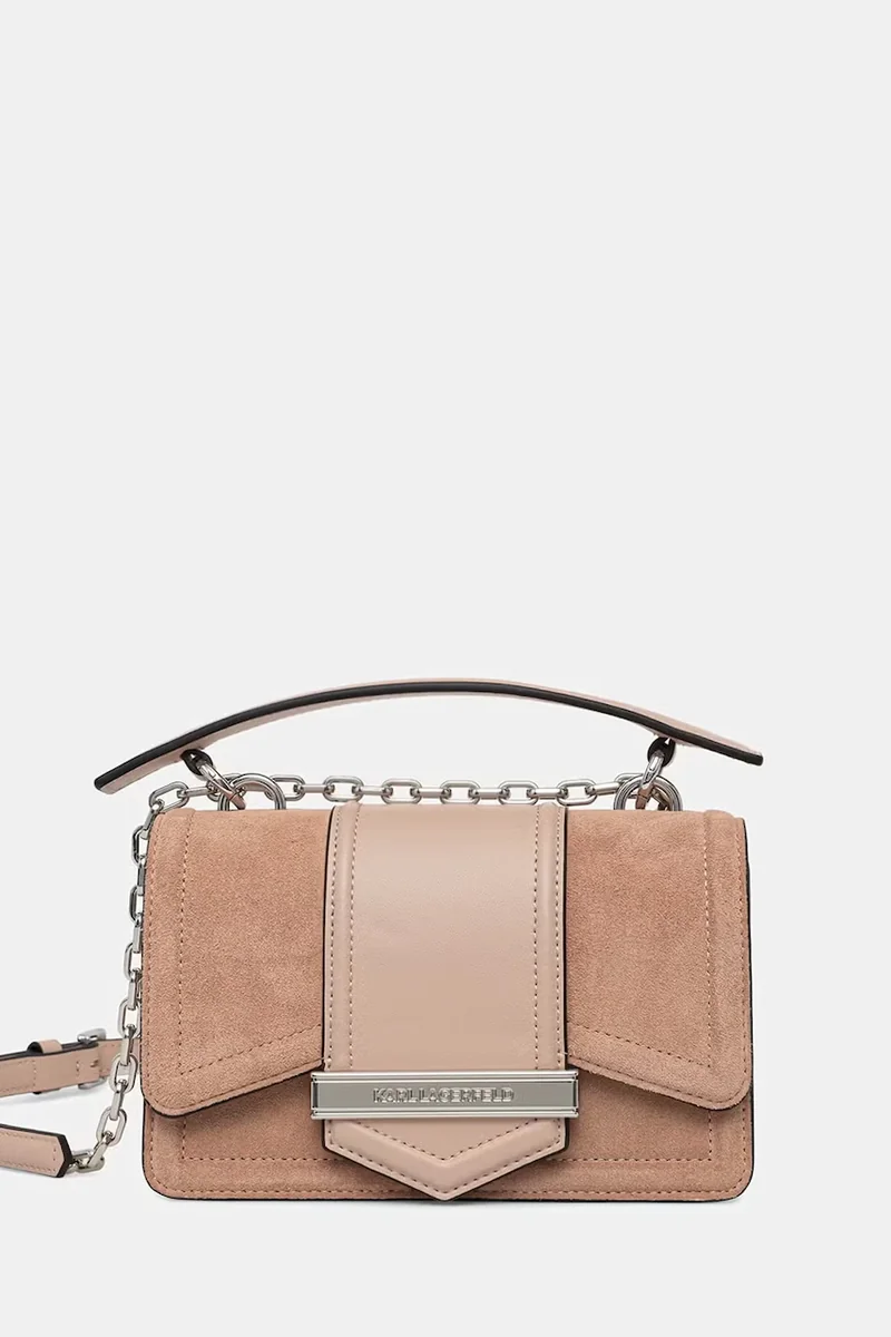 Karl Lagerfeld geantă crossbody pentru femei din piele întoarsă K/NOVA