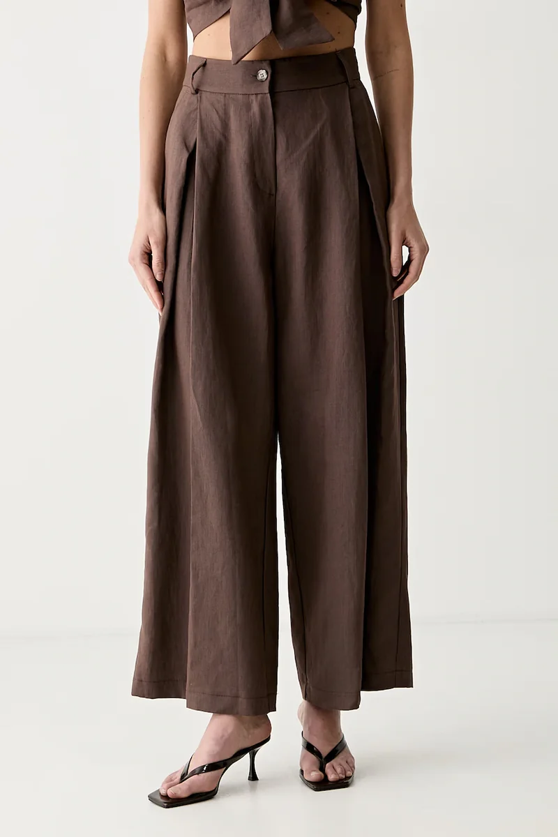ViCOLO pantaloni culottes pentru femei din in