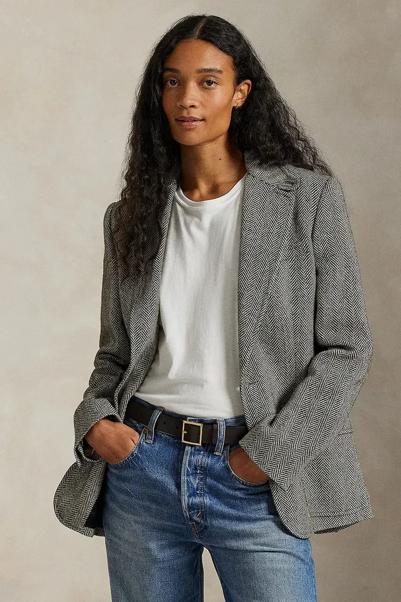 Polo Ralph Lauren sacou cu un singur rând de nasturi pentru femei cu in