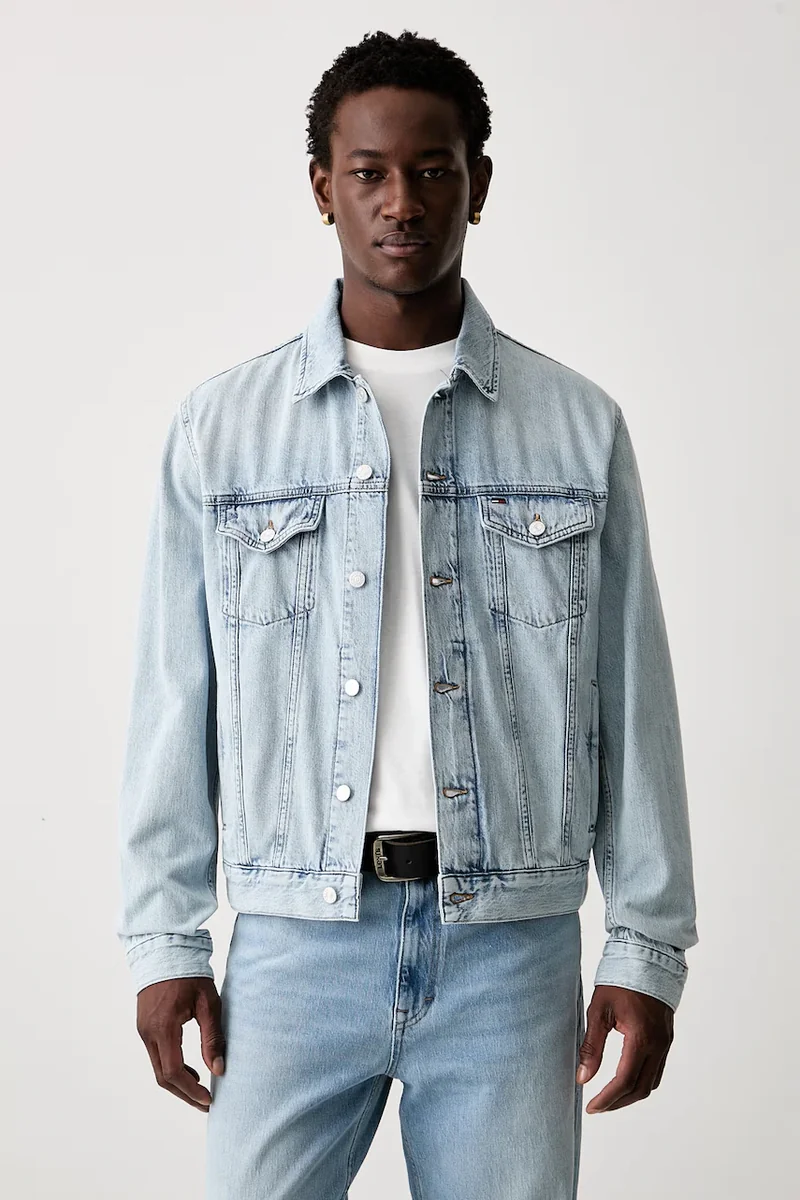 Tommy Jeans geacă de tranziție pentru bărbați din denim