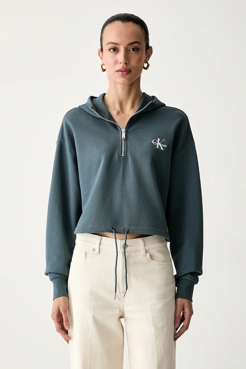 Calvin Klein Jeans hanorac cu glugă pentru femei din bumbac