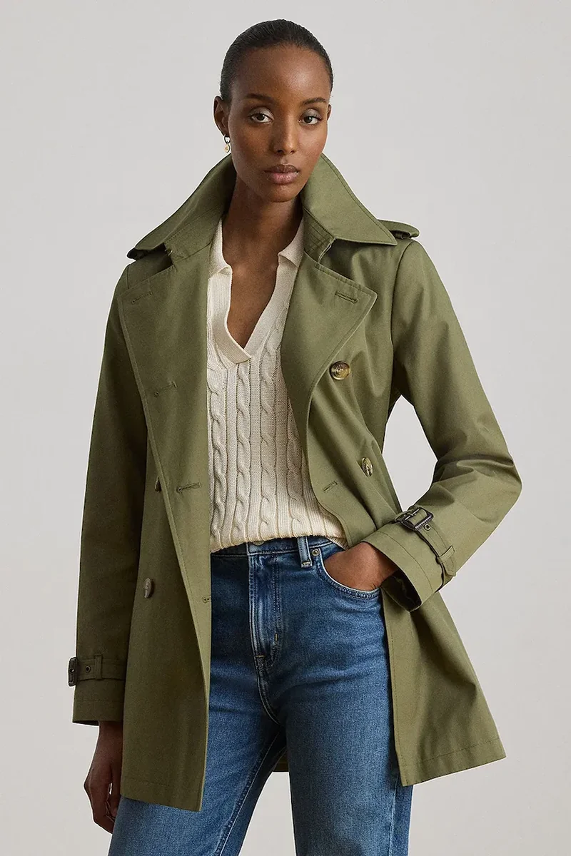 Lauren Ralph Lauren palton pentru femei cu bumbac
