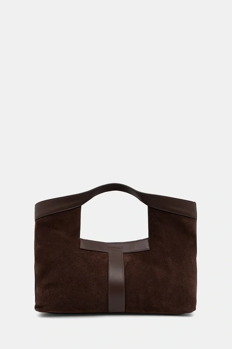 Twinset geantă shopper pentru femei din piele întoarsă