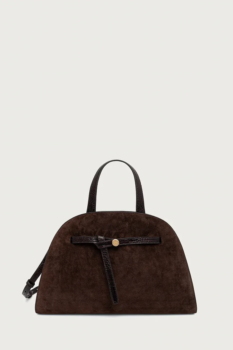 Tory Burch geantă pentru femei din piele întoarsă Romy Suede Bauletto
