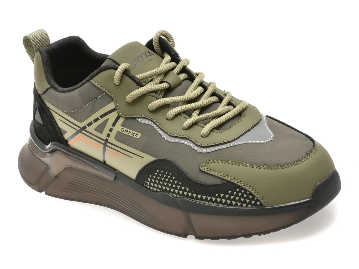 Pantofi sport GRYXX verzi, 5568, din piele ecologica