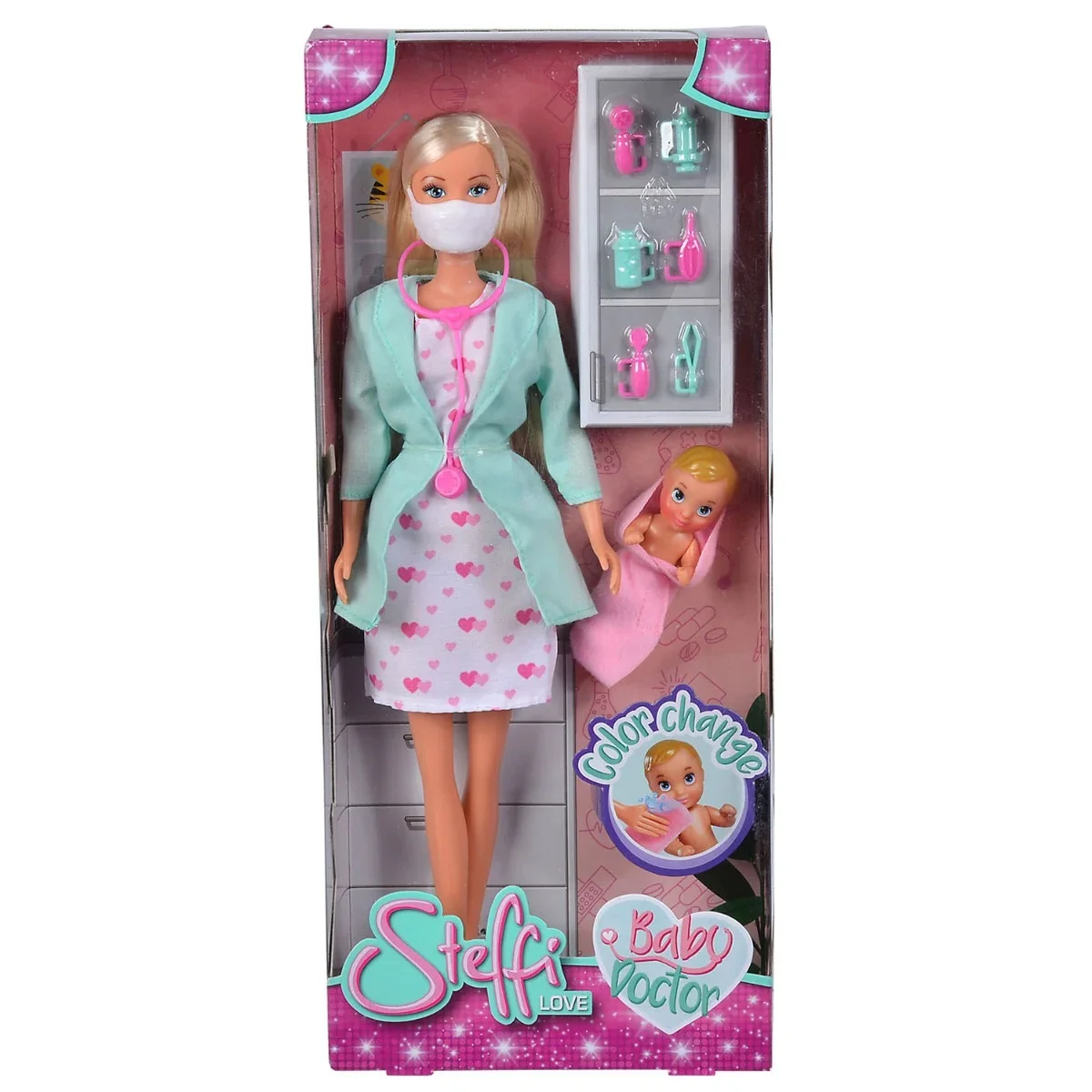 Set Papusa si accesorii Steffi Love Baby Doctor