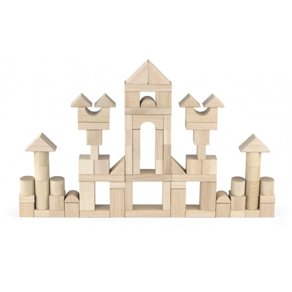 Set 75 cuburi de construit Viga, Jumbo natur, 35 cm