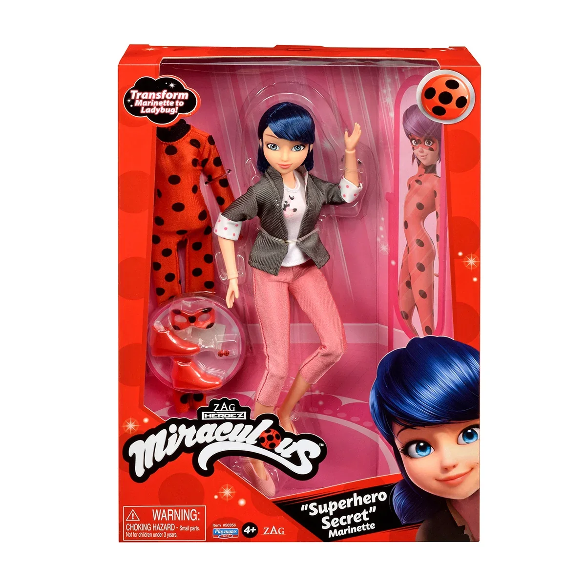 Papusa Miraculous, Transform  Marinette to Ladybug, Zag Heroez, 30 cm