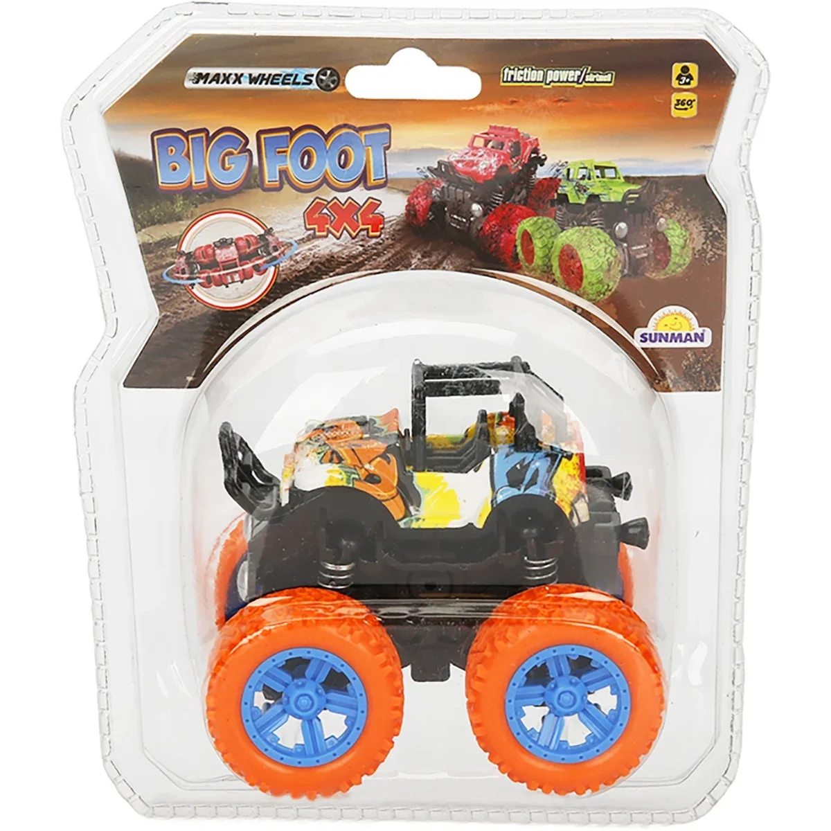 Masina Big Foot, Tractiune 4x4, Maxx Wheels, 1:36, diverse culori