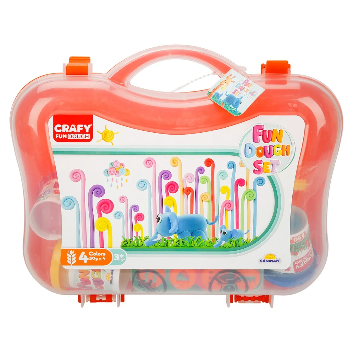 Set de modelare din plastilina cu geanta, Crafy, Portocaliu