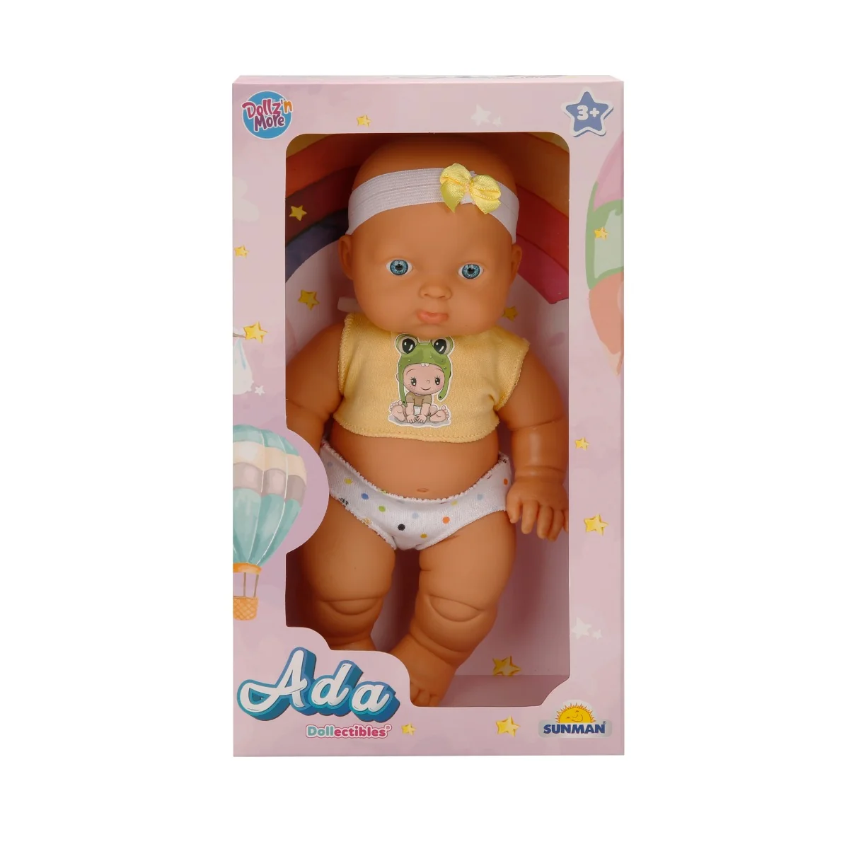 Papusa bebelus Ada, Dollz n More, galben, 23 cm