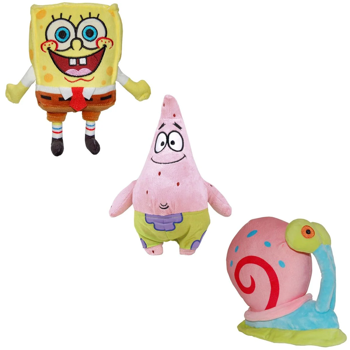 Set 3 jucarii de plus Play by Play, Spongebob 21 cm Gary 15 cm, Patrick 25 cm
