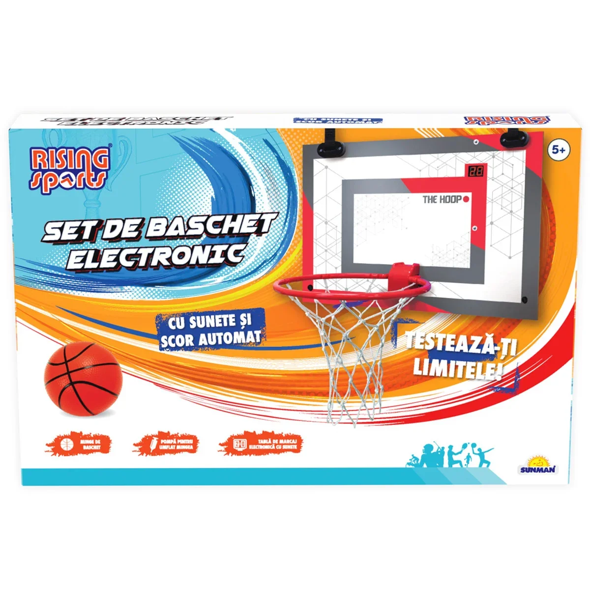 Set de baschet electronic, Rising Sports, cu sunete si scor automat