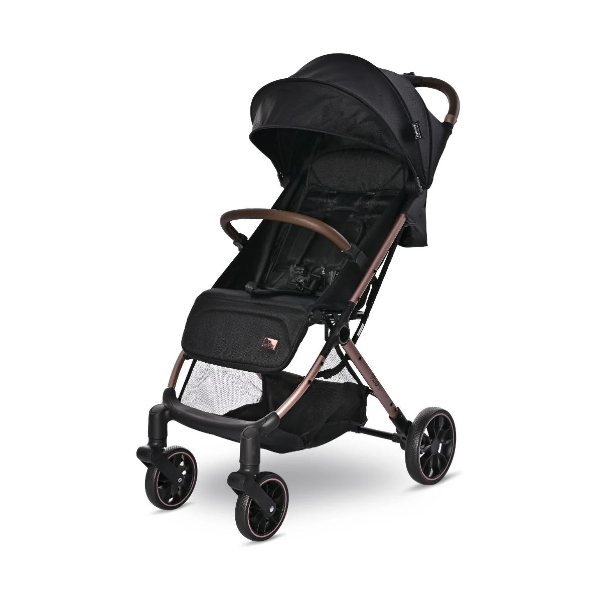 Carucior pentru nou-nascut, Lorelli Ribera, tip troler, dimensiuni compatibile avion, Black Pearl