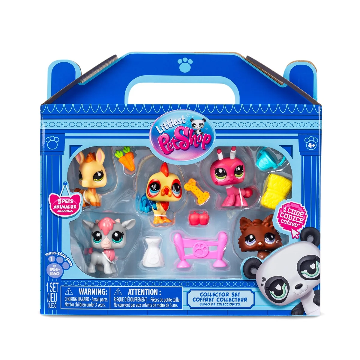 Set de joaca cu 5 figurine si accesorii, Littlest Pet Shop, Farm Besties
