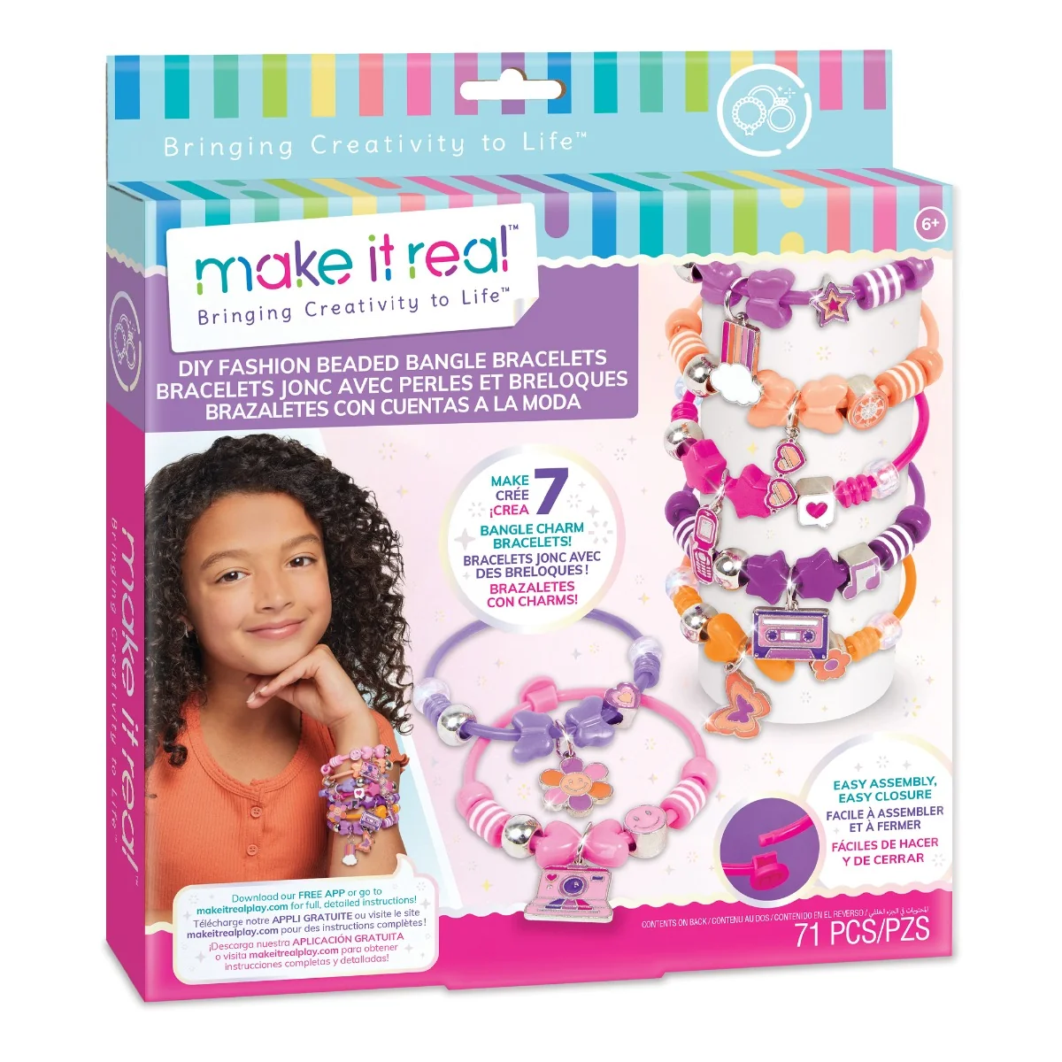 Set de creat 7 bratari, Make It Real, Fashion Bangle Bracelets, 71 piese
