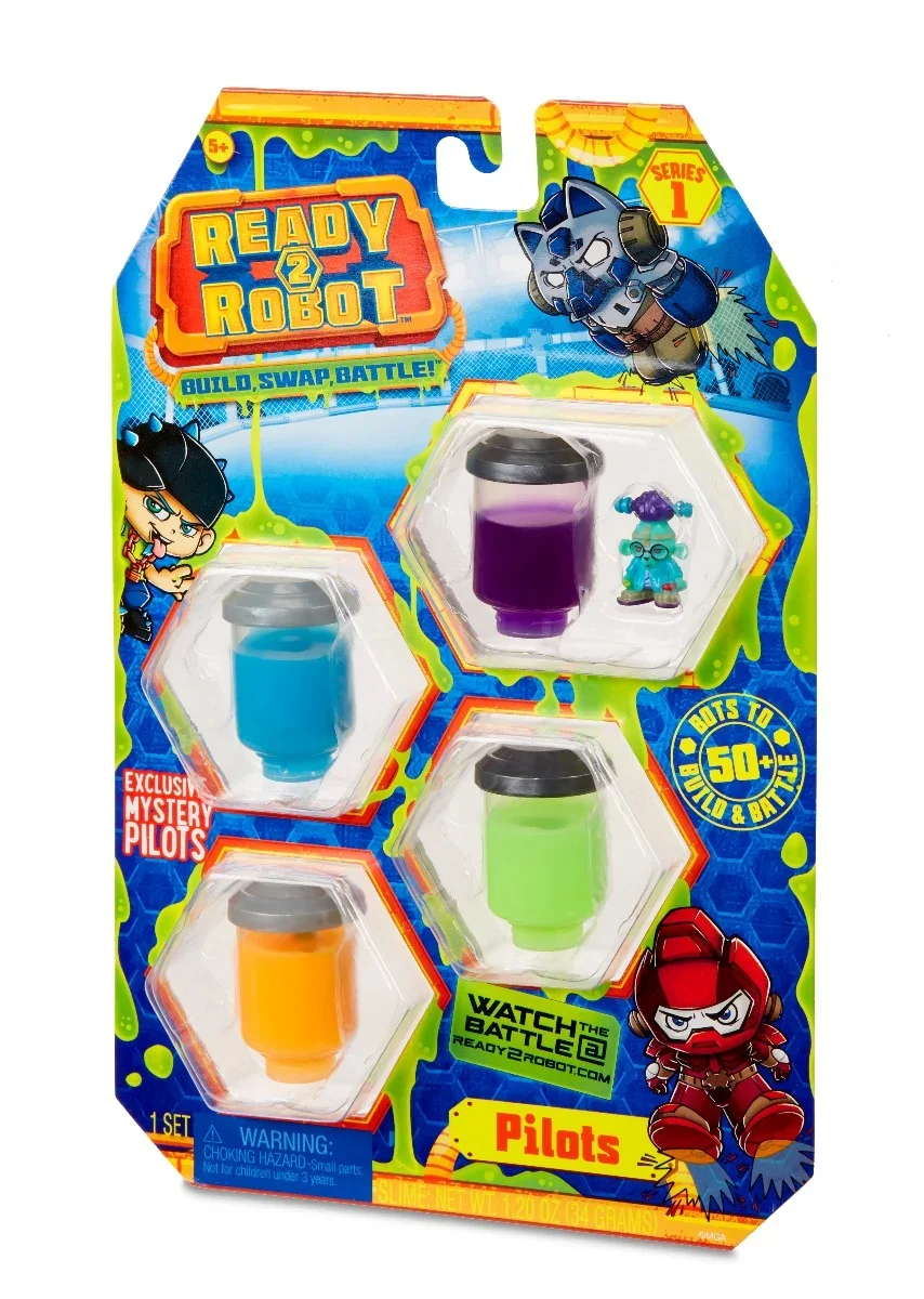Set figurina si slime Ready2Robot - Pilot Style 3,  Seria 1 (554028E5C)
