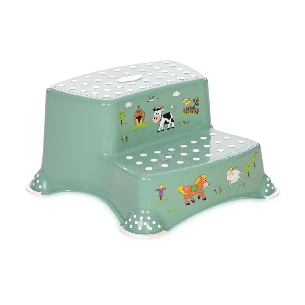 Inaltator dublu pentru baie, antiderapant, Lorelli, Funny Farm, Nordic Green