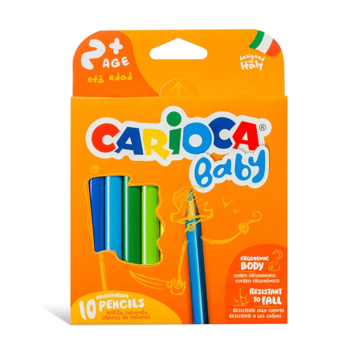 Set 10 creioane colorate, Carioca, Baby Adventurous