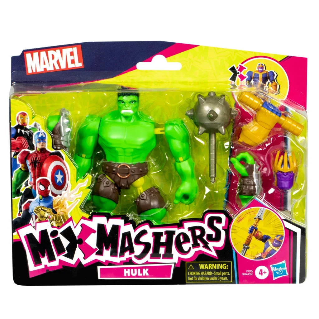 Figurina articulata cu accesorii, Marvel Avengers, Mixmashers, Hulk, F9270