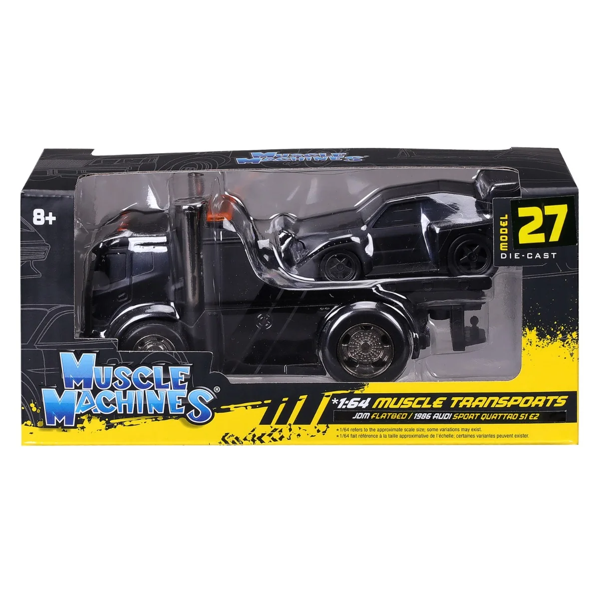 Transportator si masinuta, Maisto, Muscle Transports, JDM Flatbed si Audi Sport Quattro S1 E2 1986, 1:64