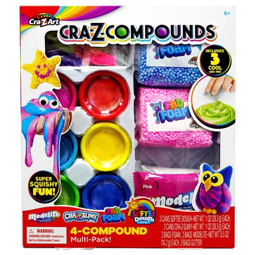 Set de creat slime cu sclipici, Cra-Z-Art, Cra-Z Compounds, 3 Ads-in Cool