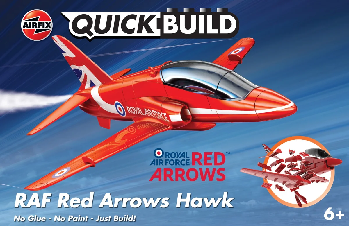 Set de constructie, Airfix Quickbuild, Red Arrows Hawk, 31 piese