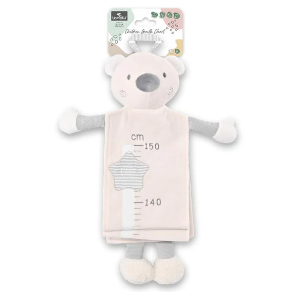 Taliometru din plus, Lorelli, scala de masurare de la 60 la 150 cm, 0 luni+, Bear Beige