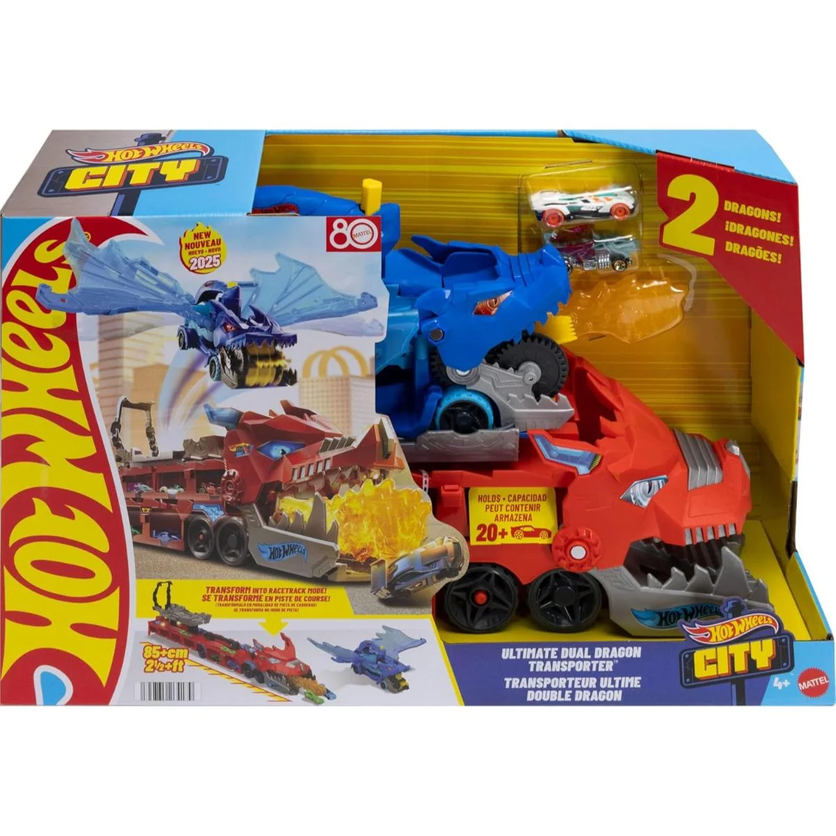 Transportator cu doua masini, Hot Wheels, Dual Dragon Ultimate,  JBM72