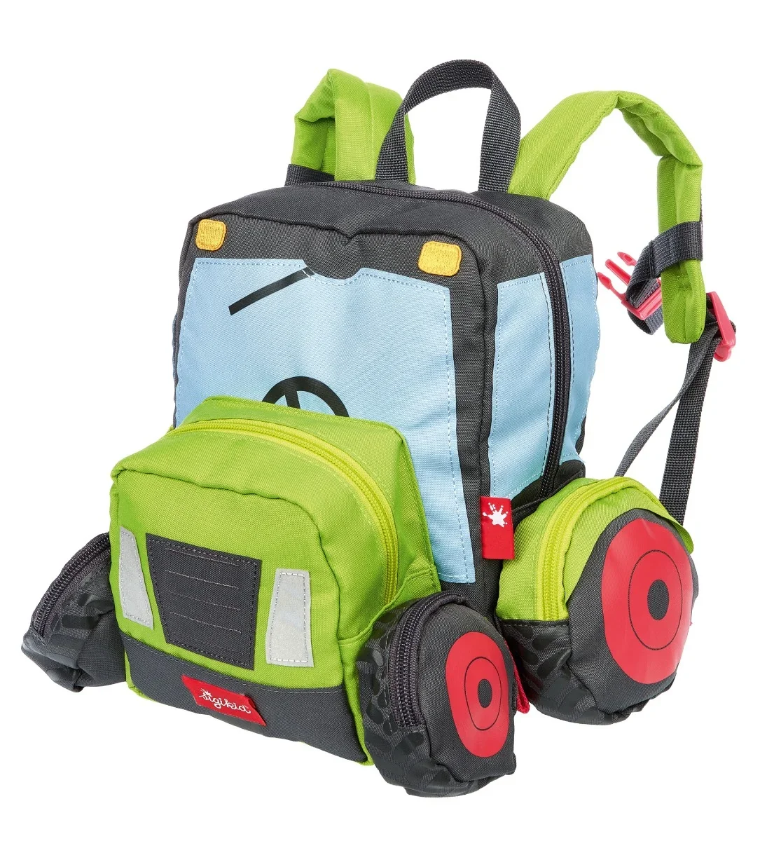Rucsac pentru copii, Sigikid, Tractor cu roti si detalii 3D