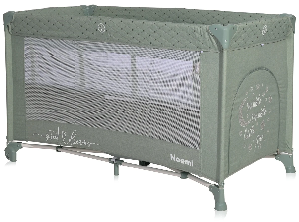 Patut pliabil Lorelli Noemi, 2 nivele, Iceberg Green Star