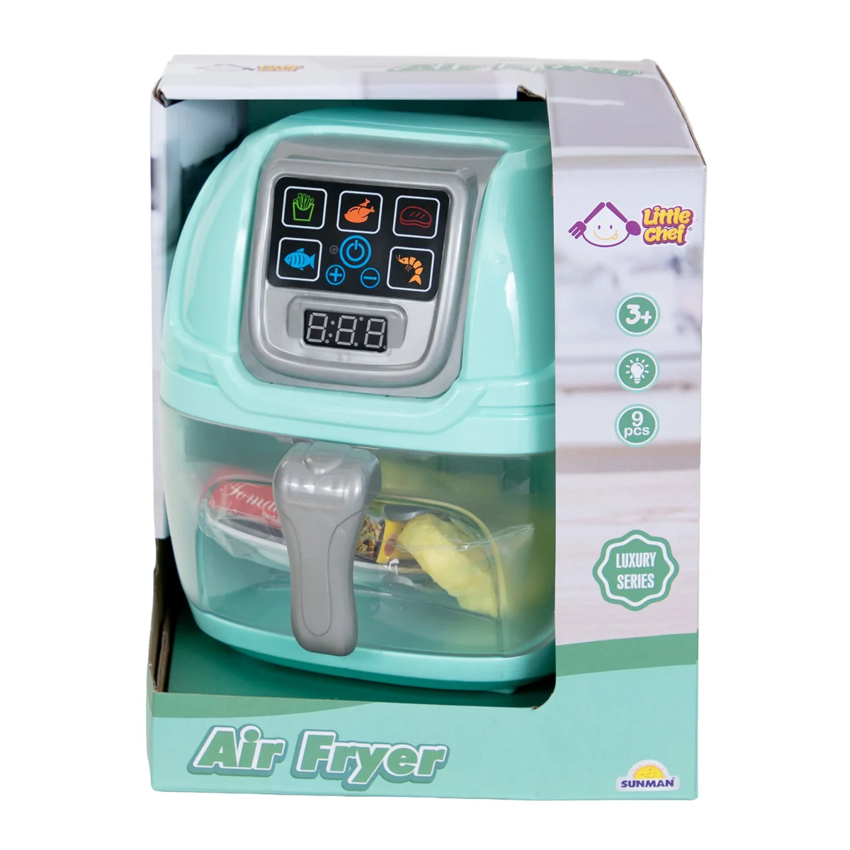 Friteuza cu lumini si sunete, Little Chef, Air Fryer, 9 accesorii