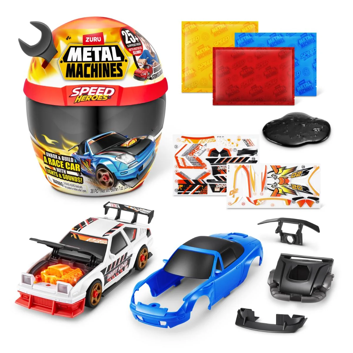 Set de constructie masina, Metal Machines, Speed Heroes