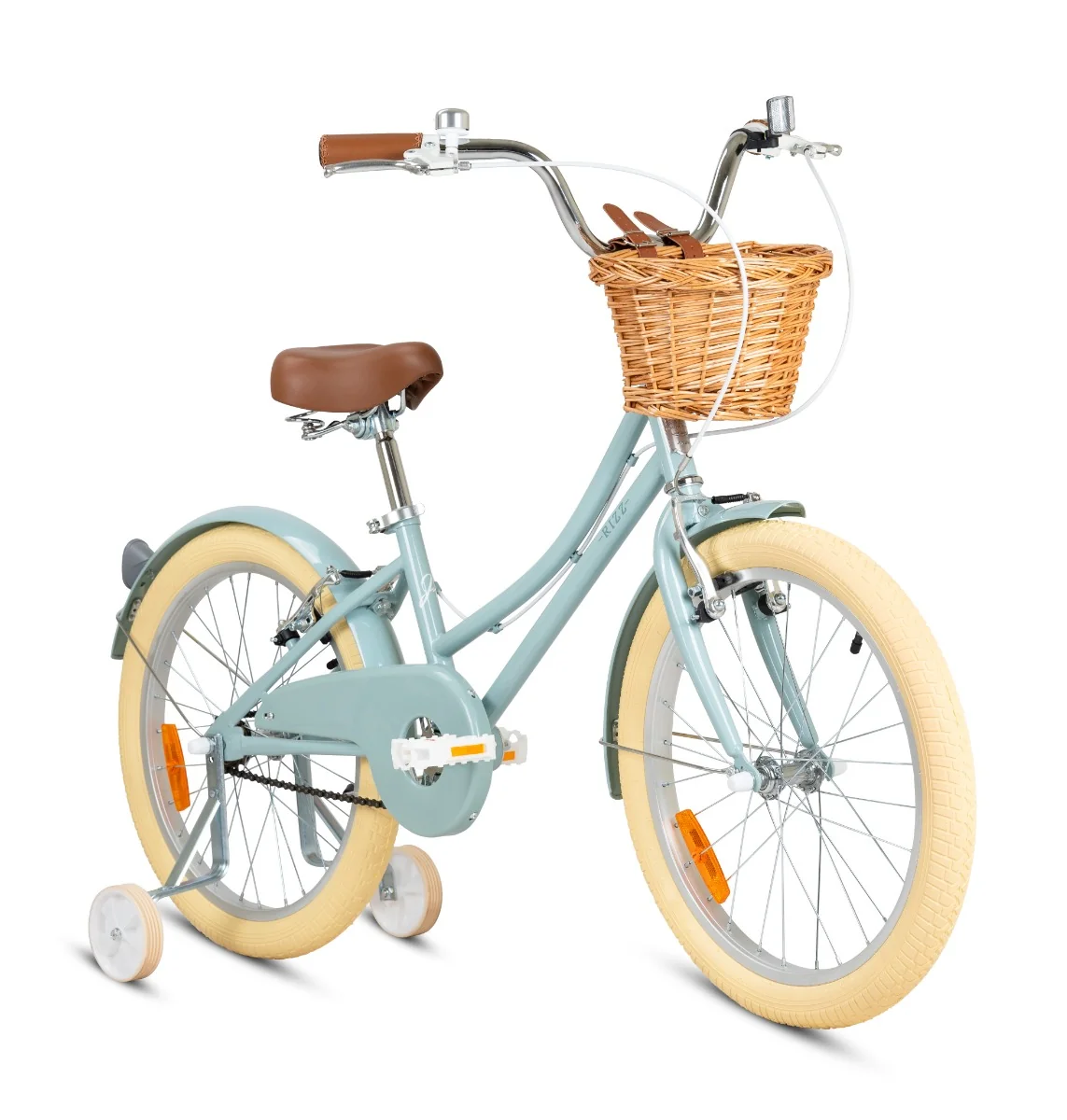 Bicicleta cu roti ajutatoare si cos, Rizz Jr, 20 inch, Gri