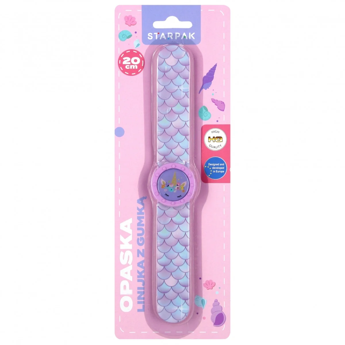 Rigla de cauciuc cu radiera, in forma de ceas, Starpak, 20 cm, Girl