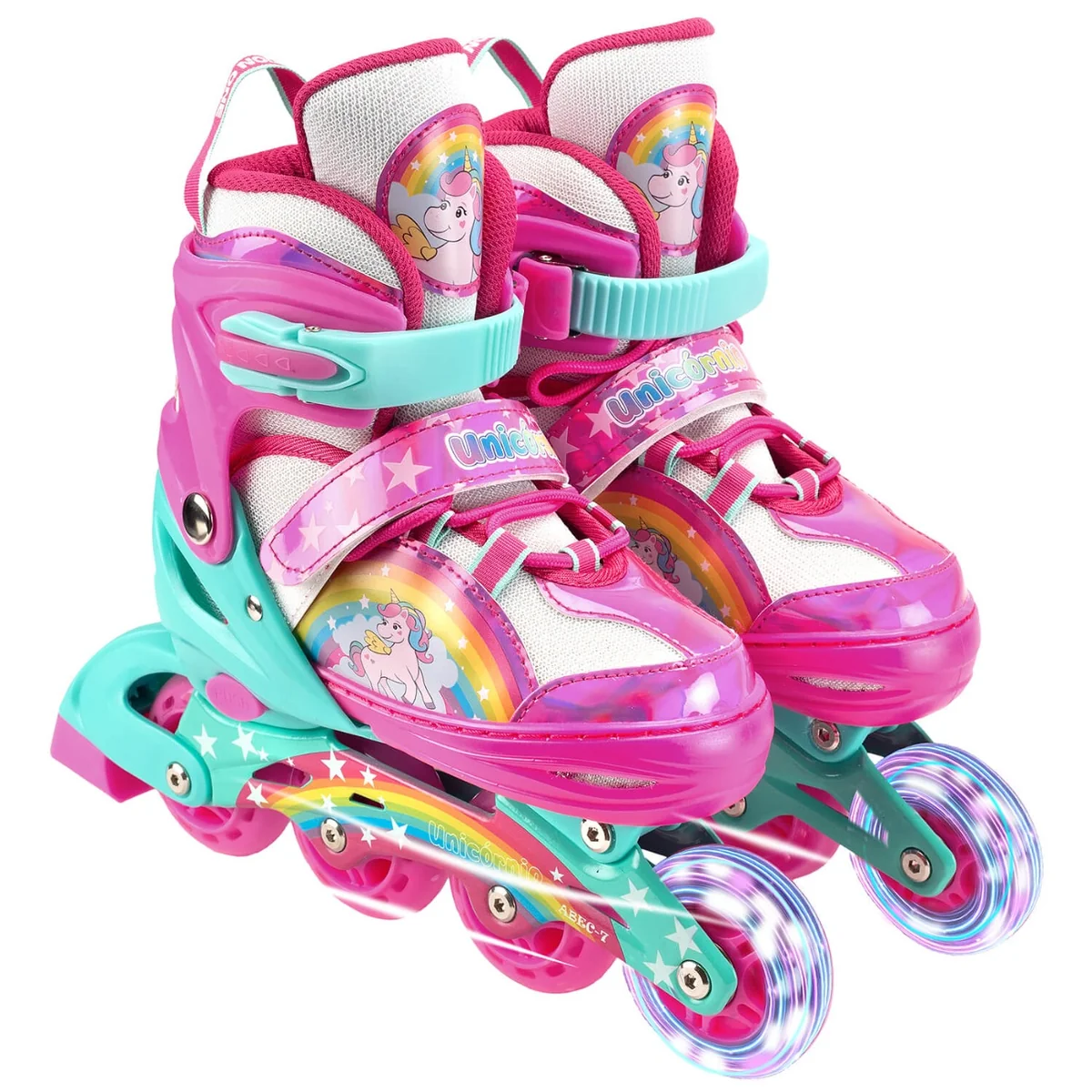 Role reglabile, Action One, Unicorn Fantasy, roti luminoase, M(35-38), Roz