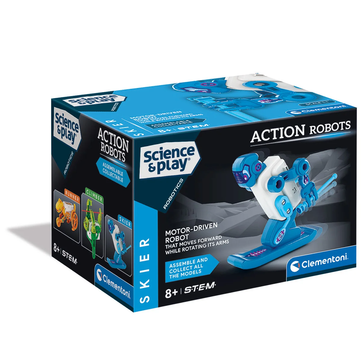 Kit de constructie, Clementoni, Science & Play, Robot Skier