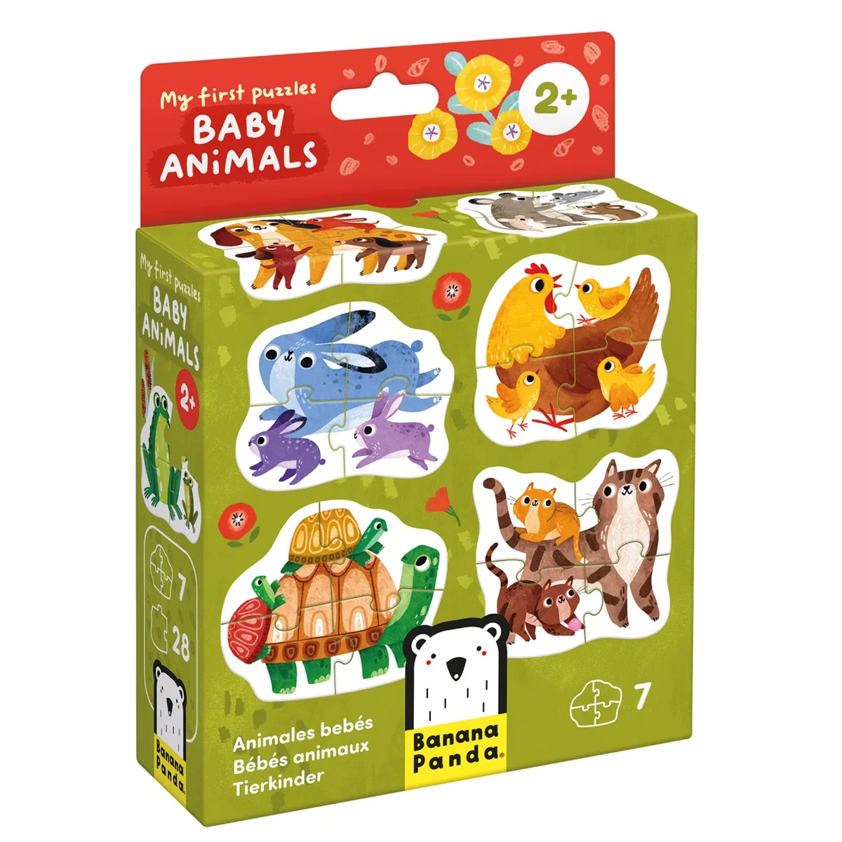 Primul meu puzzle, Banana Panda, Pui de animale, 28 piese