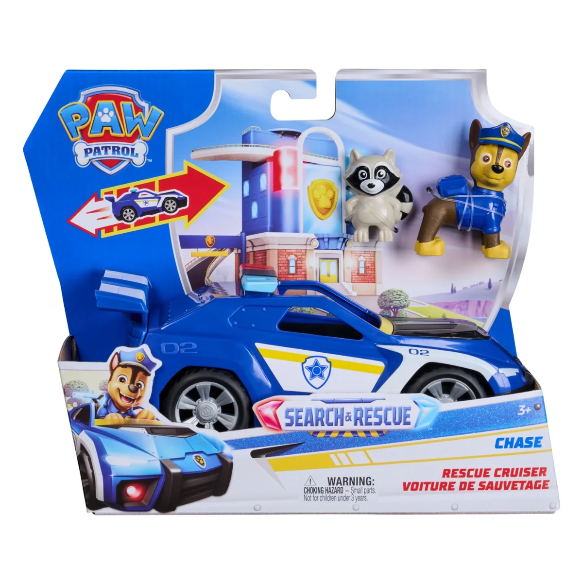 Set de joaca vehicul si figurine, Paw Patrol, Search and Rescue Cruiser, Chase, 20155158