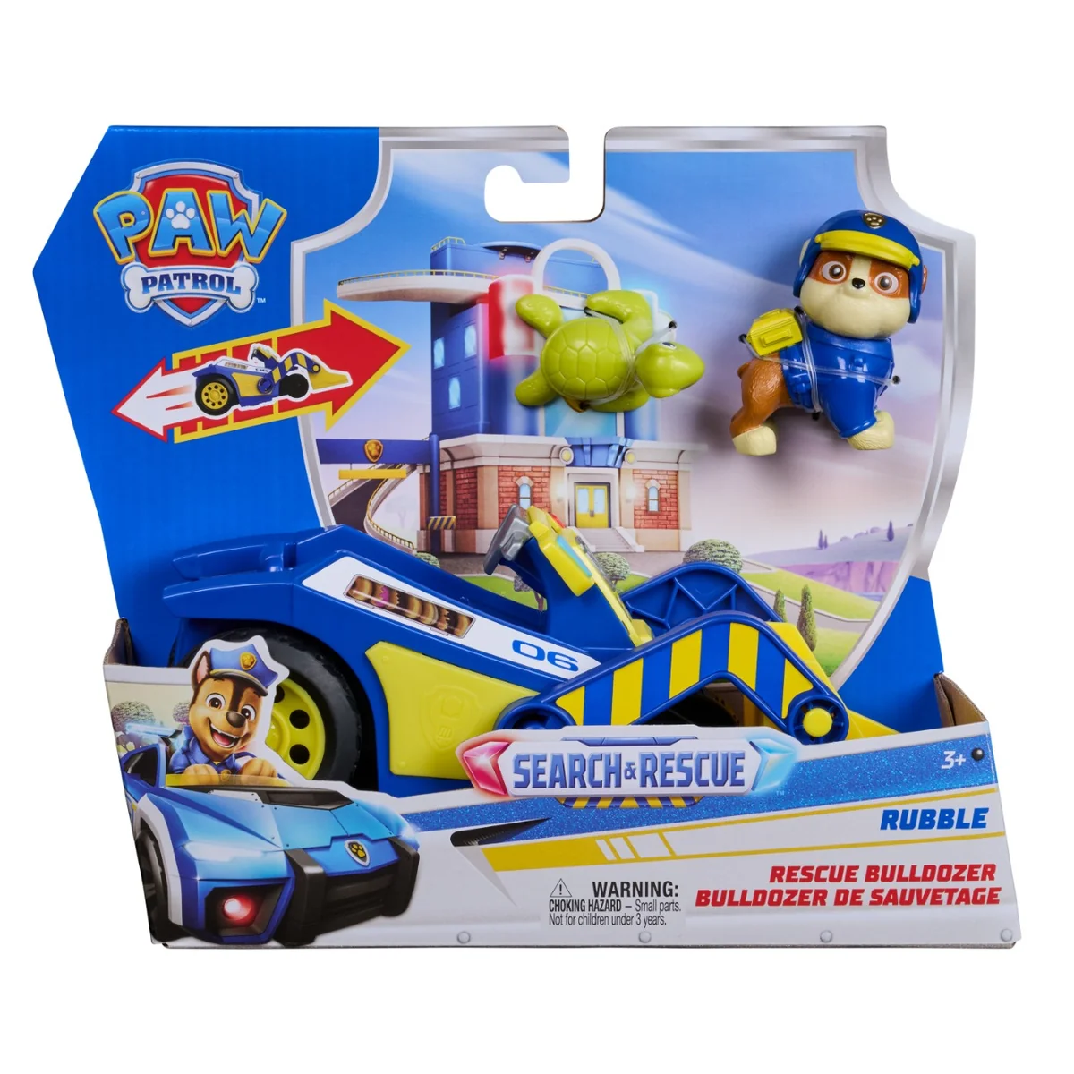 Set de joaca vehicul si figurine, Paw Patrol, Search and Rescue Bulldozer, Rubble, 20156332