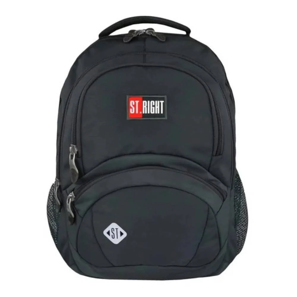 Ghiozdan cu 4 compartimente, St Majewski, St. Right St. Black, 42 cm