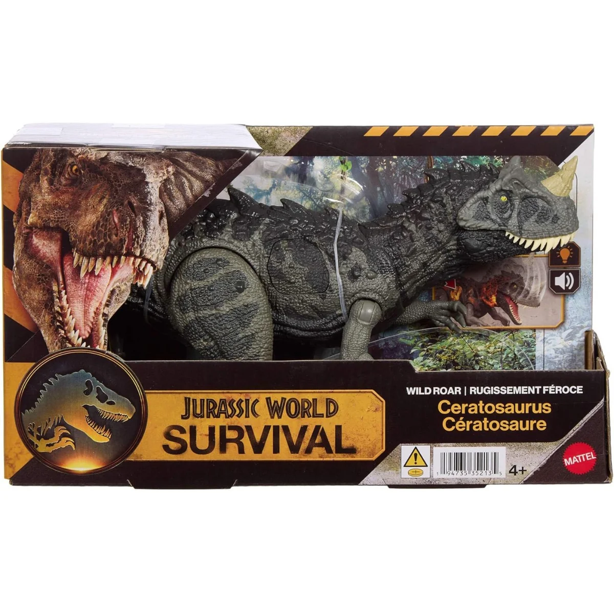 Figurina articulata, Jurassic World Survival, Wild Roar, Ceratosaurus, JKL77