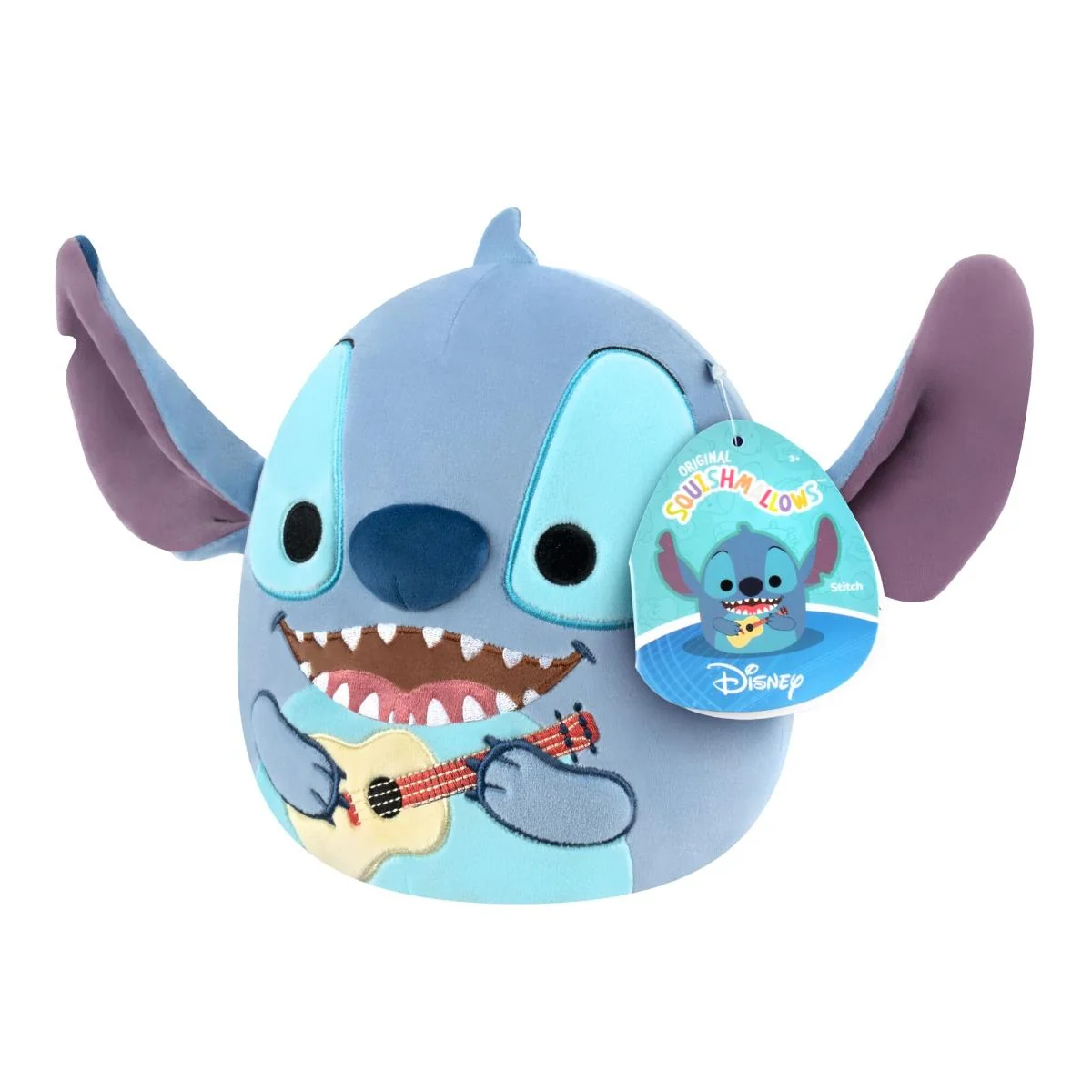 Jucarie de plus, Squishmallows, Disney Stitch cu chitara, 20 cm