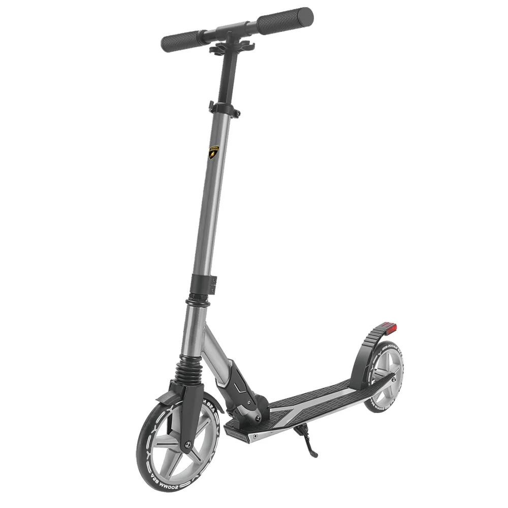 Trotineta pliabila cu suspensie, cric si lumina de frana pe spate, Kick'n Roll, Lamborghini L2-200, Gri