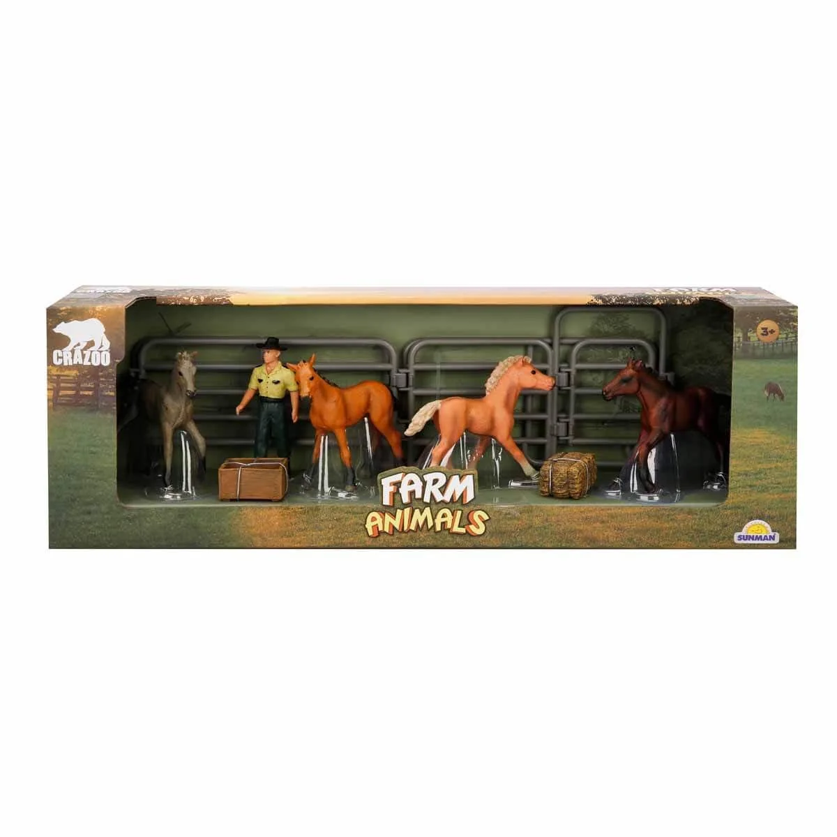 Set figurine, Crazoo, Animale de la ferma, Cai