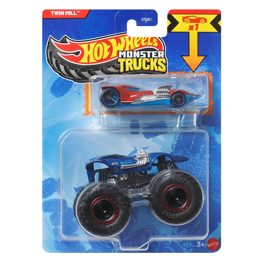 Set 2 vehicule, Hot Wheels, Monster Truck, Twin Mill, 1:64, JJT56